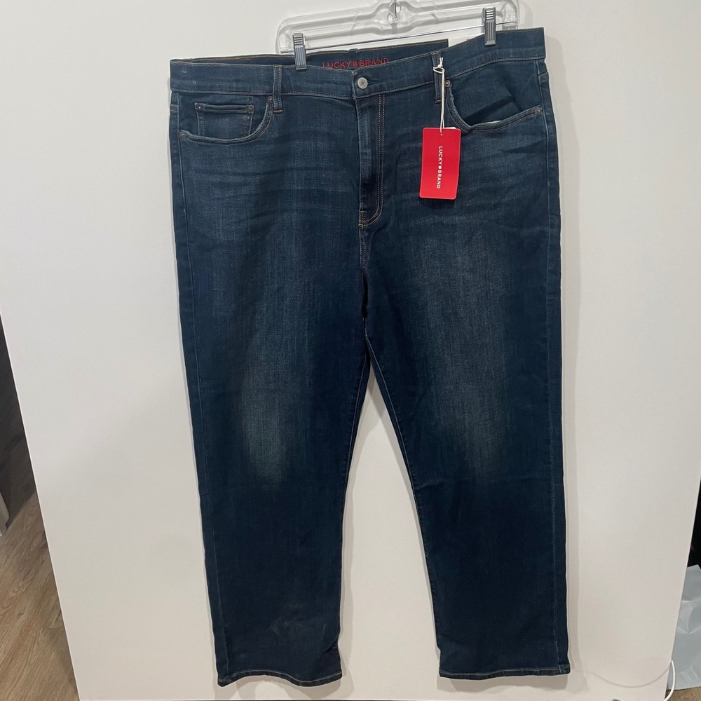 Lucky Brand 181 Relaxed Straight Mens Jeans Dark Wash Coolmax 42x34 NWT